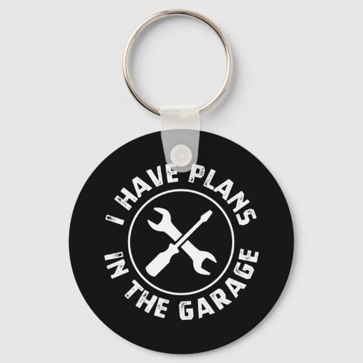 Plannen in de auto van de garage sleutelhanger (Voorkant)