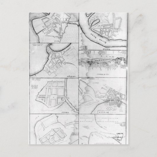 Plannen van het beginsel Towers, Forts Briefkaart (Voorkant)