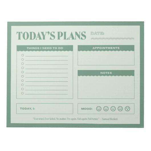 Plannen van vandaag - een dagelijkse planner notitieblok (Voorkant)