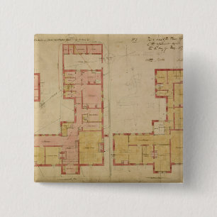 Plannen voor het Rode Huis, Bexley Heath, 1859 (pe Vierkante Button 5,1 Cm