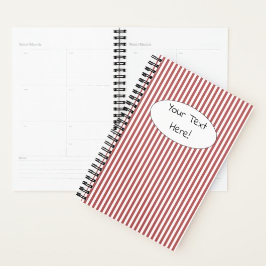 Planner (14 x 21,6 cm) - Burgundy Stripe Pattern (Devant avec enveloppe)