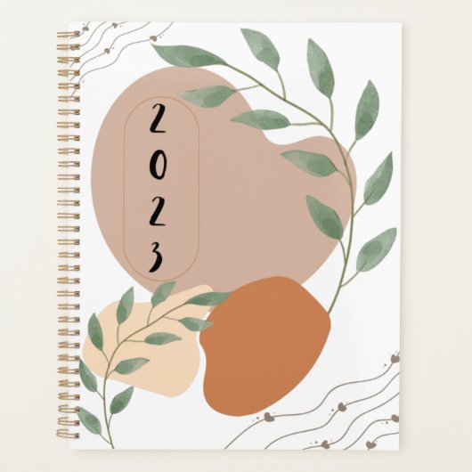 Planner 2023-2024 Waterverf Boho esthetisch (Voorkant)