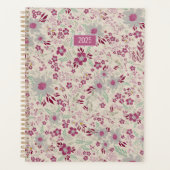 Planner 2025 rose gris floral (Devant)