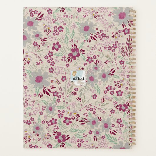 Planner 2025 Roze Grijs Bloemen (Achterkant)