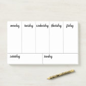 Planner 7 dagen scheur weg kalender post-it® notes (Op bureau)