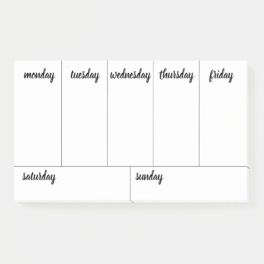 Planner 7 dagen scheur weg kalender post-it® notes (Voorkant)