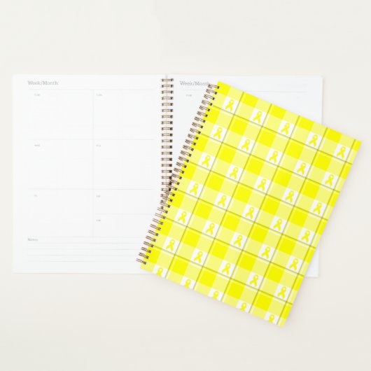 Planner Bladder Cancer Awareness Plaid, Yellow (Devant avec enveloppe)