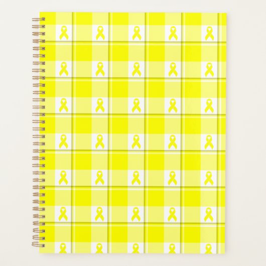 Planner Bladder Cancer Awareness Plaid, Yellow (Devant)