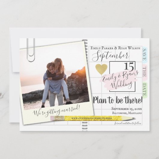 Planner Bullet Journal Kalender Foto Save The Date (Voorkant)