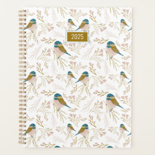 Planner Chickadees Pink Gold 2025