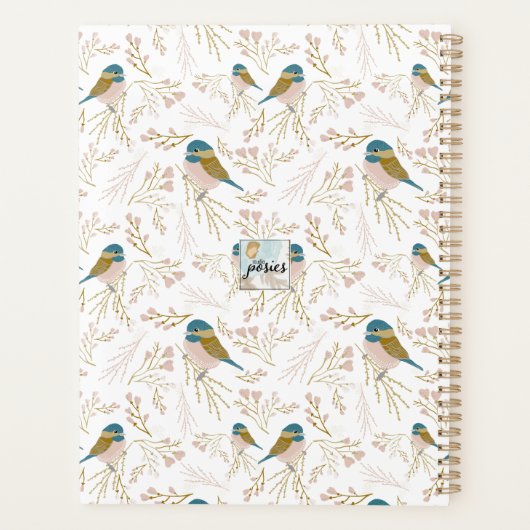 Planner Chickadees Pink Gold 2025 (Dos)