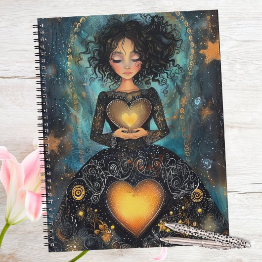 Planner Coeur Noir et Or Enchanted