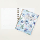 Planner de fleurs bleues et papillons roses (Devant avec enveloppe)