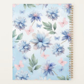 Planner de fleurs bleues et papillons roses (Dos)