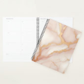 Planner en marbre rose vif avec veines or (Devant avec enveloppe)