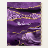 Planner Gold violet avec nom personnalisé (Dos)