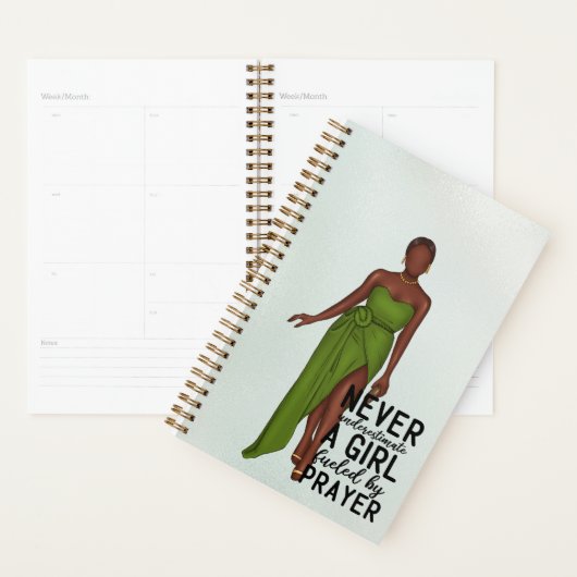 Planner Inspirationnel pour Fille Noire sans date (Devant avec enveloppe)