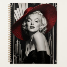 Planner Marilyn Monroe art deco zwart-wit met rode