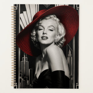 Planner Marilyn Monroe art deco zwart-wit met rode