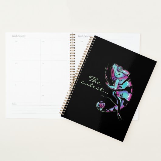 Planner met een schattig kameleon ontwerp. (Display)