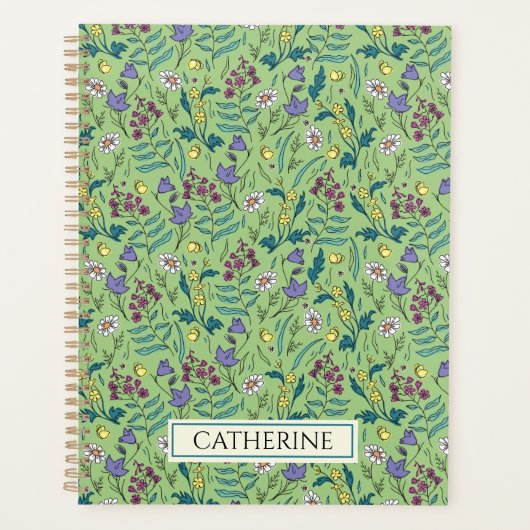 Planner met patroon van wilde bloemen (Voorkant)