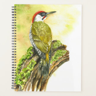 Planner met Waterverf Green Woodpecker