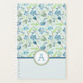 Planner Monogram Blauw Groen Bloempatroon (Voorkant)