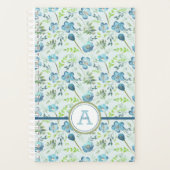 Planner Monogrammé bleu vert Floral (Devant)