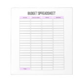 Planner-Notitieblok voor budgetspreadsheets voor k Notitieblok (Voorkant)