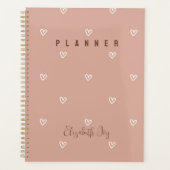 Planner Personnalisable Minimal Coeurs Roses (Devant)