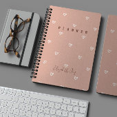 Planner Personnalisable Minimal Coeurs Roses