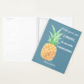 Planner personnalisé minimaliste en ananas doré (Devant avec enveloppe)
