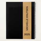 Planner personnalisé simple noir et or 2025 (Dos)