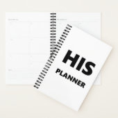 Planner Pour Hommes Son Planneur Blanc Police Noir (Devant avec enveloppe)