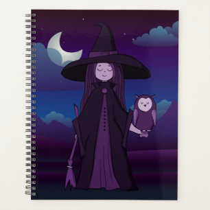 Planner Purple Cheeky Witch® avec sorcière et hibo