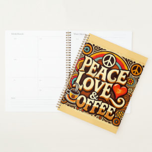 Planner Retro Peace, Love & Coffee