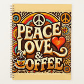 Planner Retro Peace, Love & Coffee (Devant)