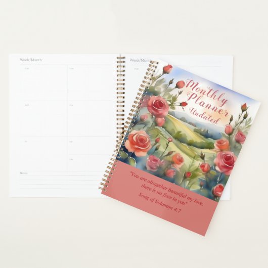 Planner Rose à thème rose (Devant avec enveloppe)