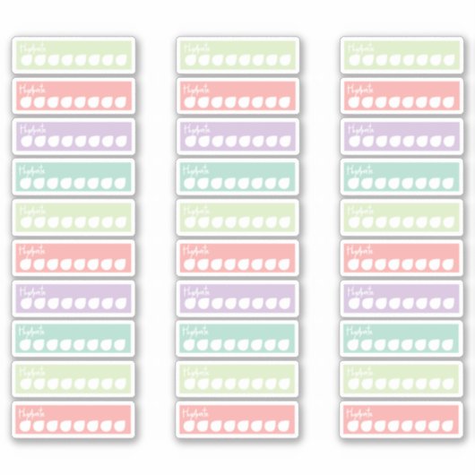 Planner Stickers Hydrate Tracker Pastel Rainbow (Voorkant)