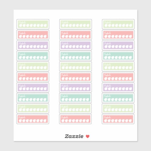 Planner Stickers Hydrate Tracker Pastel Rainbow (Vel)