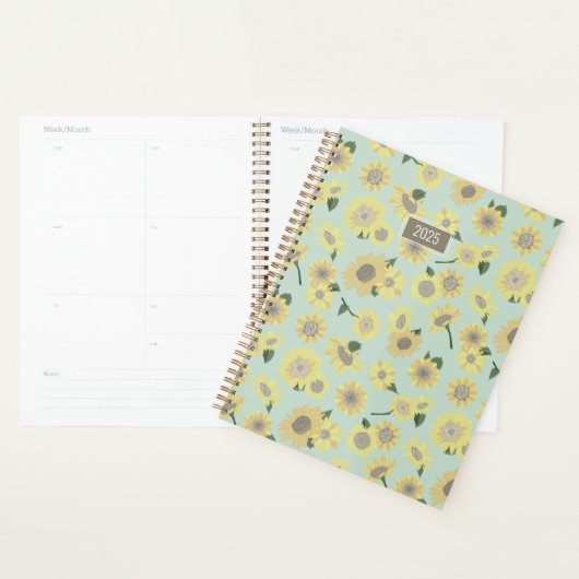 Planner Tournesol Jaune Orange Floral (Devant avec enveloppe)