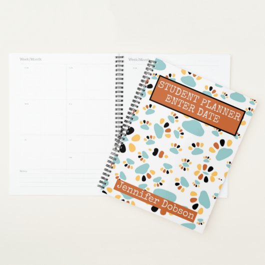 Planner van de student met achtergrond van de hond (Display)