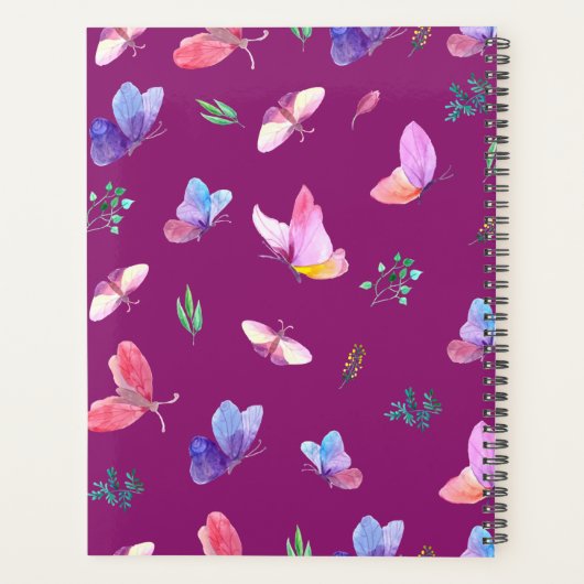Planner violet avec papillons (Dos)