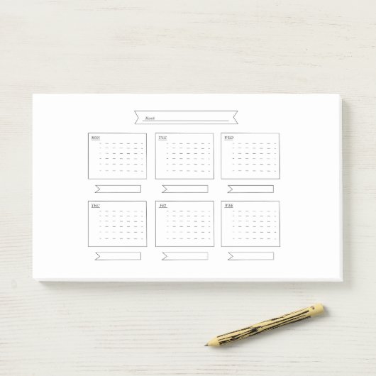 Planner voor de week post-it® notes (Op bureau)