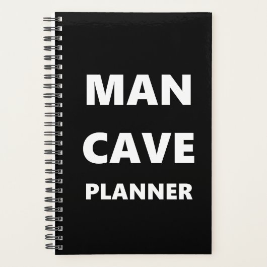 Planner voor heren Man Cave Planner White Font Bla (Voorkant)