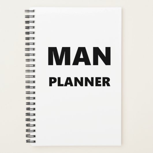 Planner voor heren Man Planner Black Font White (Voorkant)