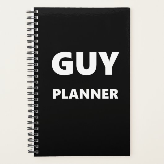 Planner voor mannen Guy Planner White Font Black (Voorkant)