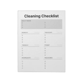 Planner voor reinigingschecklist notitieblok