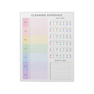 Planner voor reinigingschecklist notitieblok