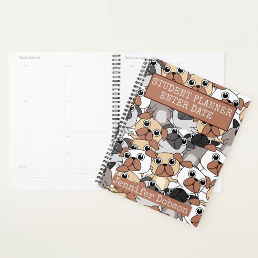 Planner voor studenten met achtergrond cartoon (Display)